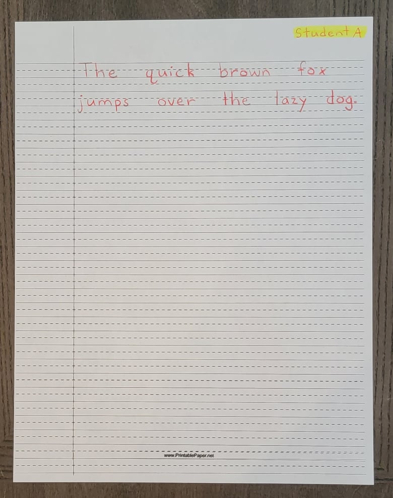 Writting Inbetween Lines Handwriting Skills: Writing on Single Lines
