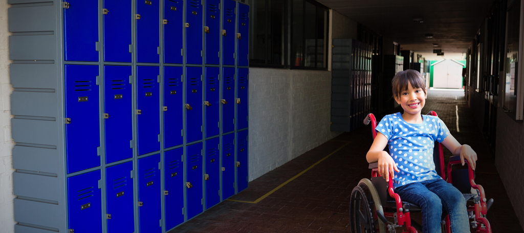 student in wheelchair